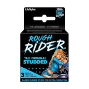 Lifestyles Rough Rider Studded Condom Pack - Pack of 3