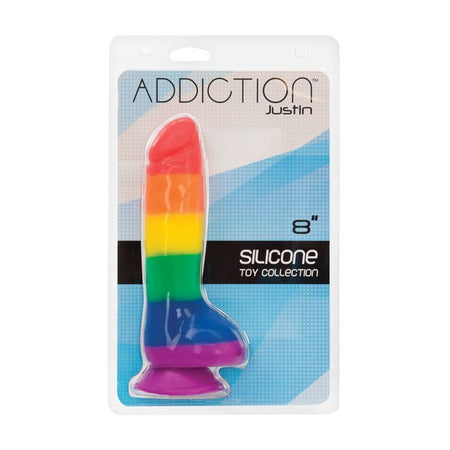 Addiction Justin 8" Dildo - Rainbow