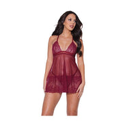 Holiday Soft Underwire Babydoll & Thong Merlot