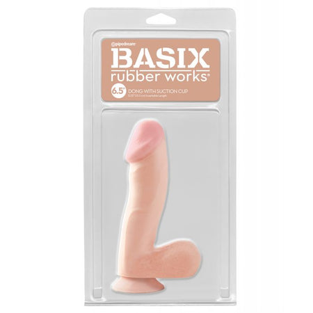 Basix Rubber Works 6.5" Dong w/Suction Cup - Flesh