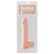 Basix Rubber Works 10" Dong w/Suction Cup - Flesh