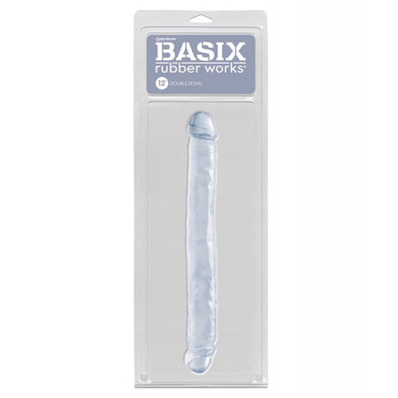 Basix Rubber Works 12" Double Dong - Clear
