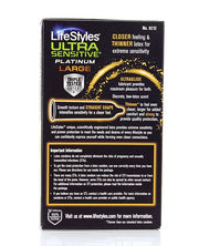 Lifestyles Ultra Sensitive Platinum Large Condom - Pack of 12