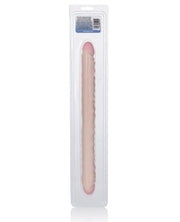 17" Slim Jim Duo Veined Super Slim Double Dong - Ivory