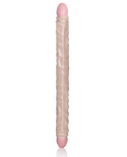17" Slim Jim Duo Veined Super Slim Double Dong - Ivory