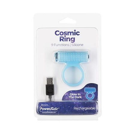 Cosmic Cock Ring w/Rechargeable Bullet Glow in the Dark